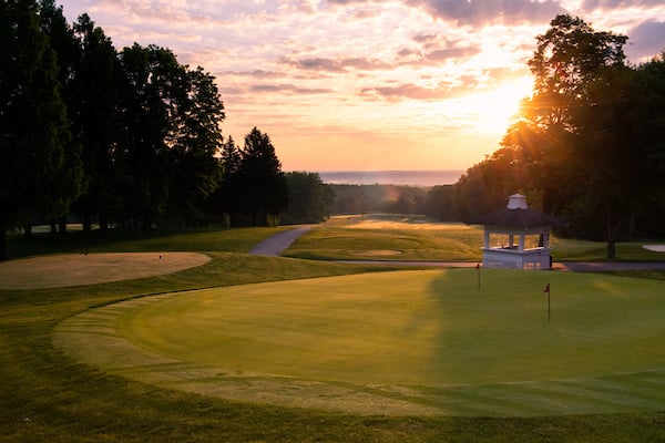 golf course sunrise shot